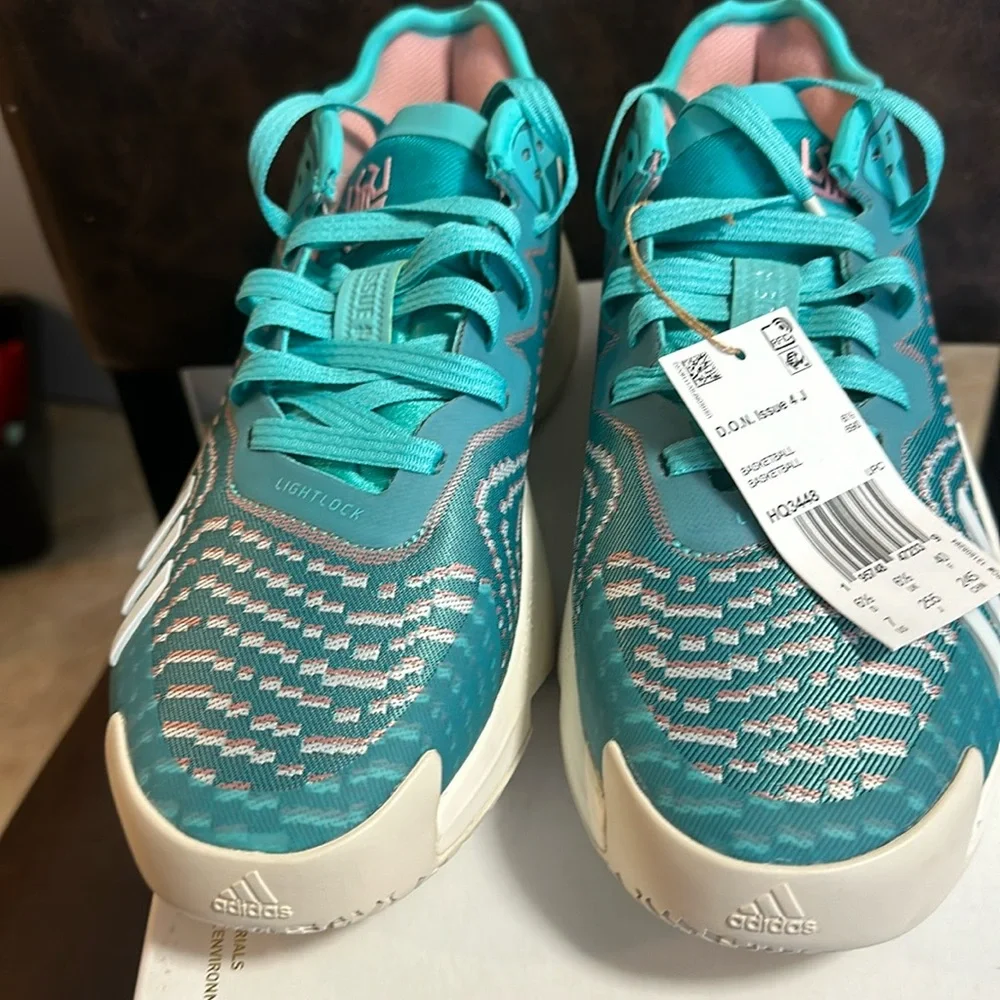 adidas Kids' D.O.N. Issue #4 Basketball Shoes: BLUE/OFF-WHITE: NEW IN BOX: SZ 7